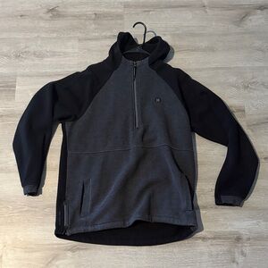 Men's Gray and Black Half-Zip Sweater
